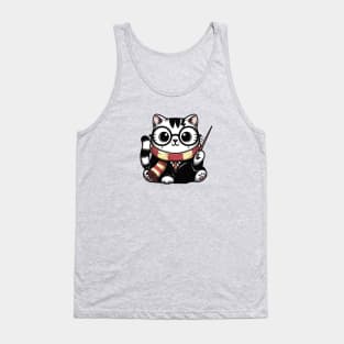 Cat with magic wand Tank Top